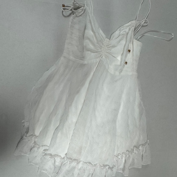 Selfie Leslie Ruffle Hem‎ Babydoll Dress White - Size S - NEW With Tags. - Picture 4 of 14